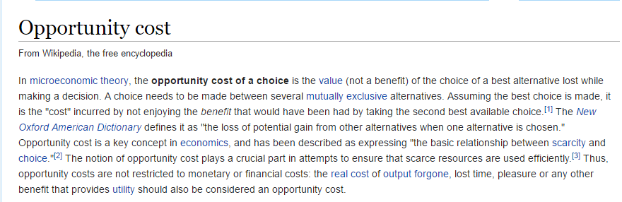 What is the Opportunity Cost?