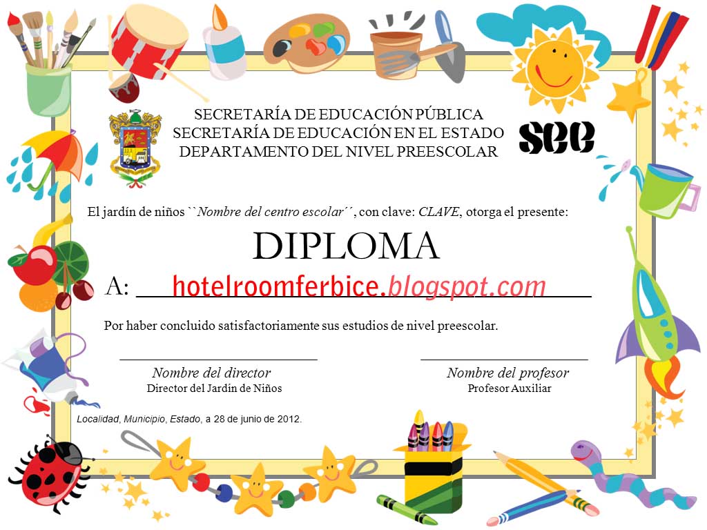 Hotel Room Ferbice: Plantilla para Diploma o Certificado de Hotel Room Ferbice: Plantilla para Diploma o Certificado de