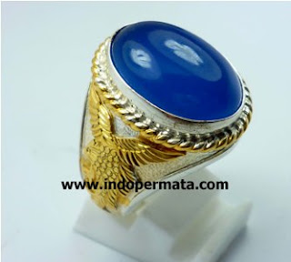 batu permata natural-blue chalcedony-batu mulia-cincin-berkualitas