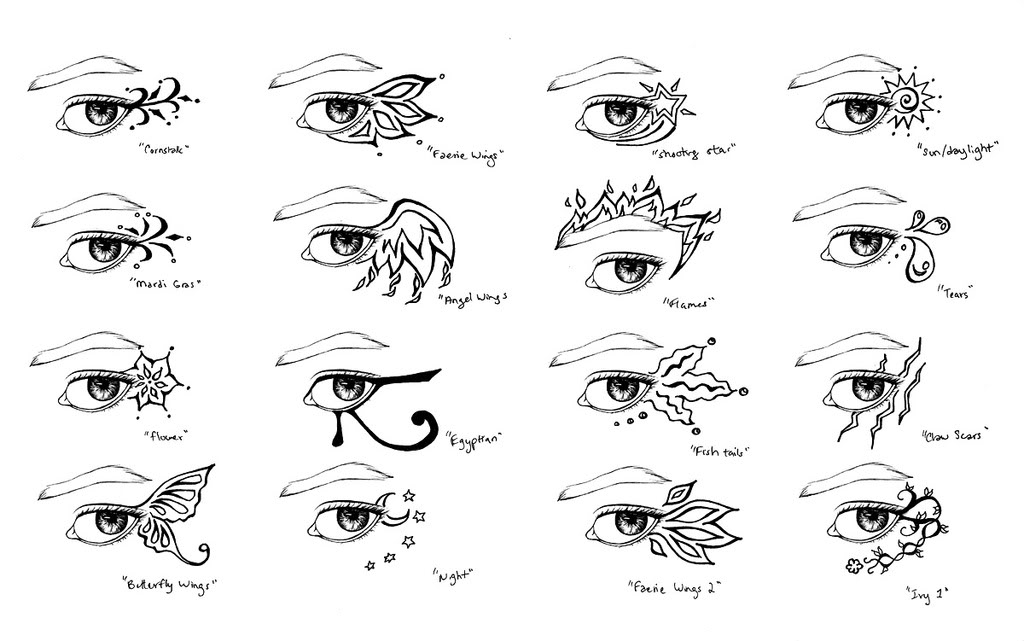 Tattoos Of Eyeballs. Black amp; White 8 Eyes Tattoo