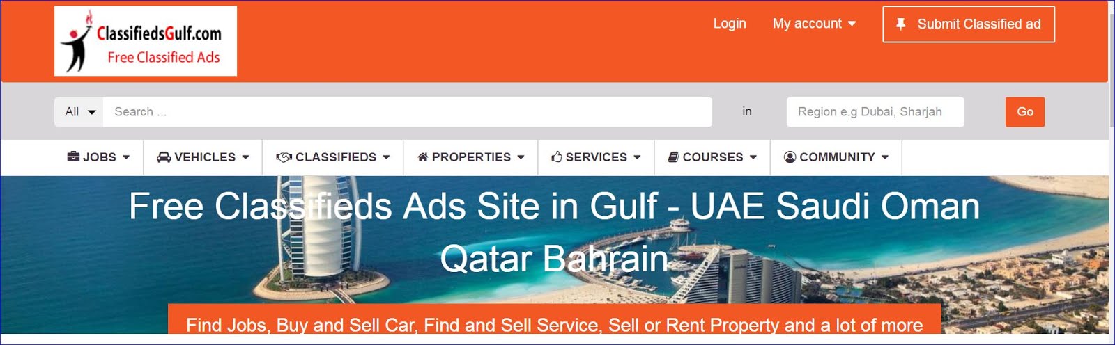 ClassifiedsGulf.com - UAE largest Free Classifieds Ads. Buy and Sell anything free