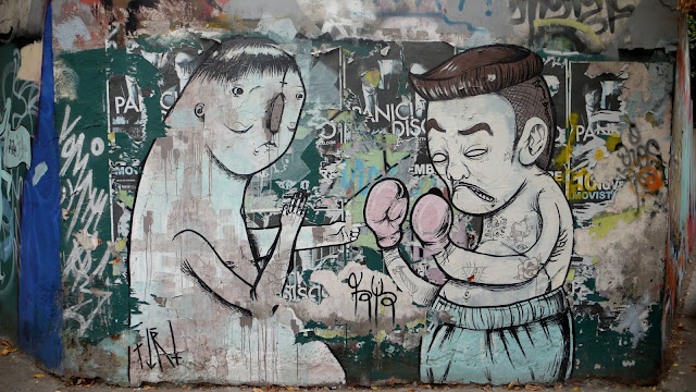 piri and faya graffiti street art in recoleta, santiago de chile