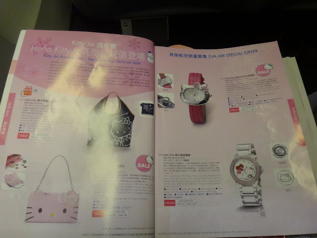 Various Hello Kitty merchandise products are sold on board with Eva Air Various Hello Kitty merchandise products are sold on board with Eva Air