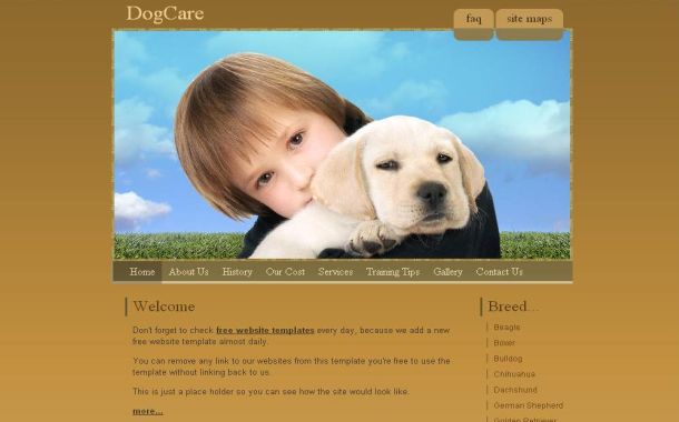 Free Animals Brown PSD CSS Website Template Free Animals Brown PSD CSS Website Template