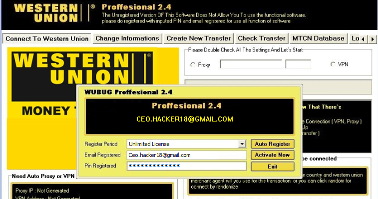 western union bug + activation code 2017 mediafire download