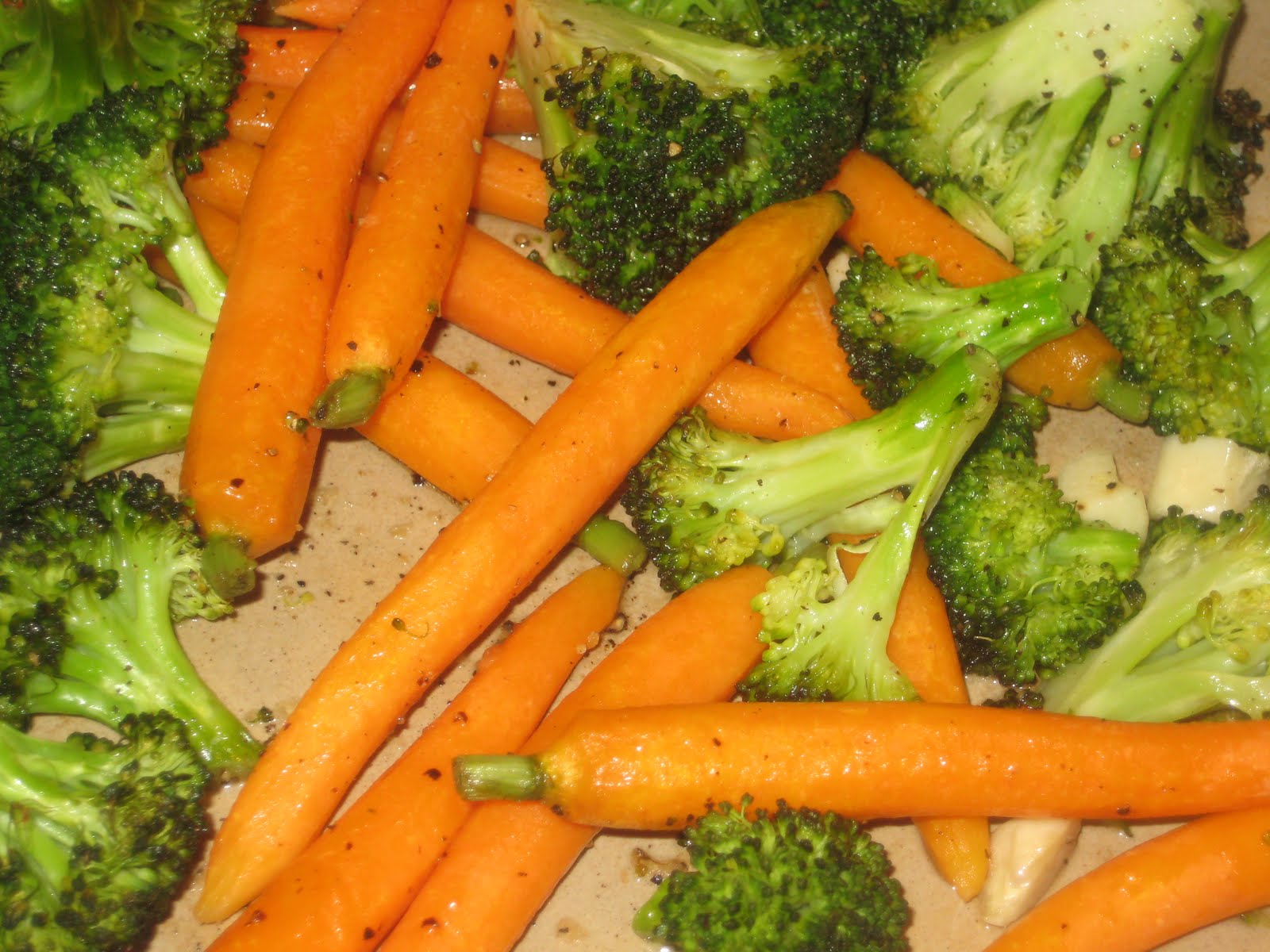 Creations by Christina Roasted Baby Carrots and Broccoli