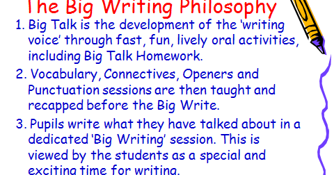 Big writing talk homework