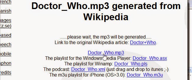 Cara Membuat MP3 Dari Artikel Wikipedia Cara Membuat MP3 Dari Artikel Wikipedia