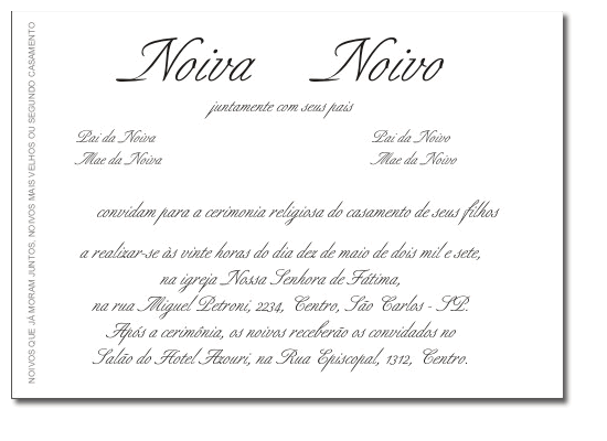 Exemplo De Convite De Casamento Civil