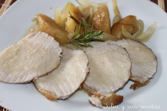 LOMO DE CERDO A LA SIDRA CON MANZANA