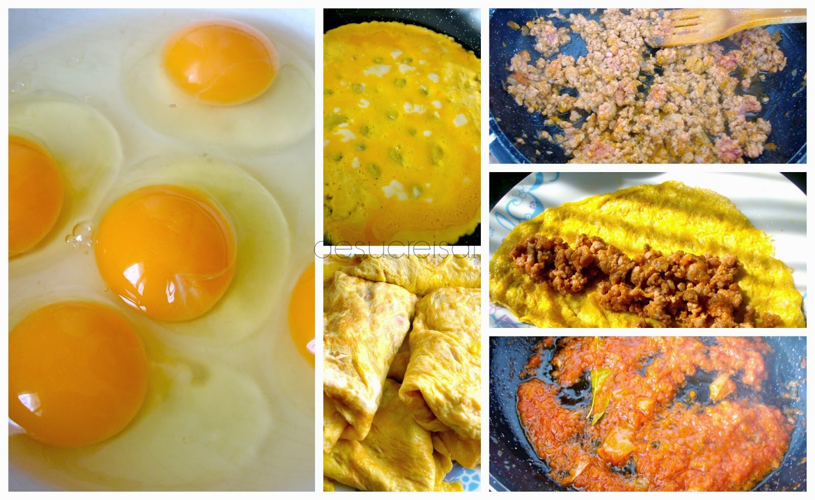 de sucre i sal Tortillas rellenas en salsa