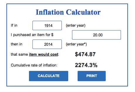 inflation calculator dollars