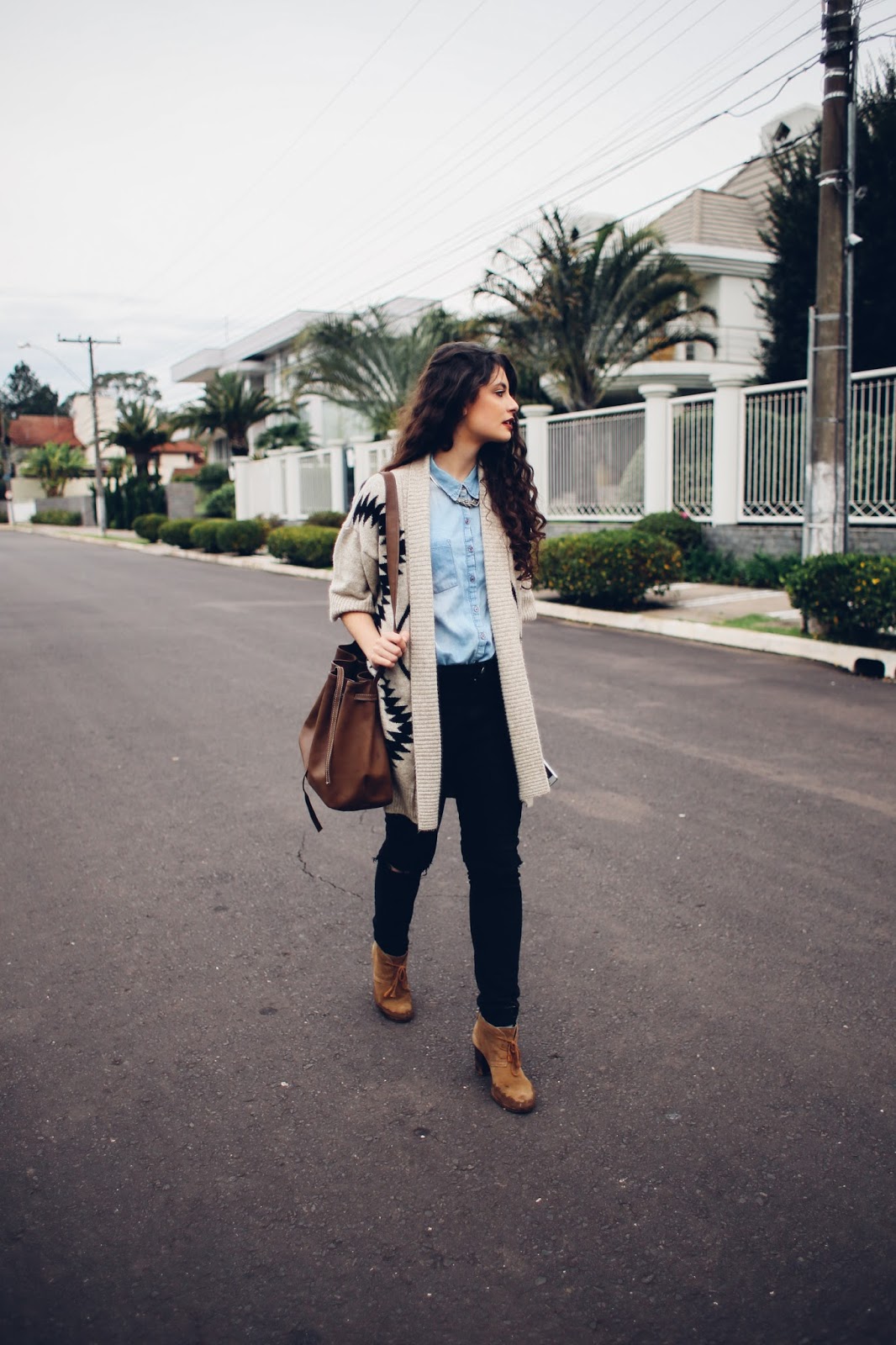 Trico geometrico look Lais Reschke knit geometric fashion look street style