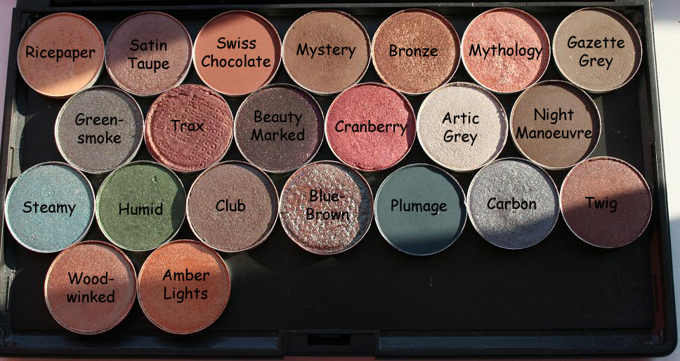 Meine MACLidschatten in der MACPalette