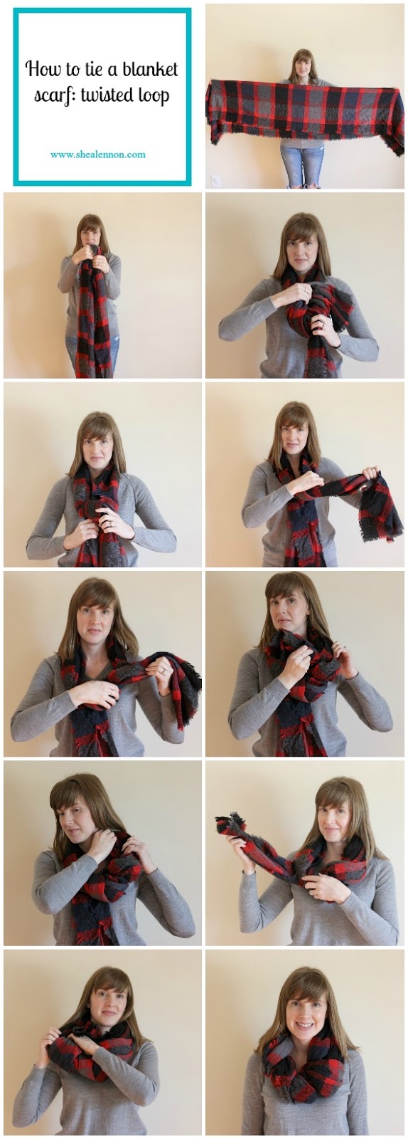 Shea Lennon How to Tie a Blanket Scarf 2 Ways