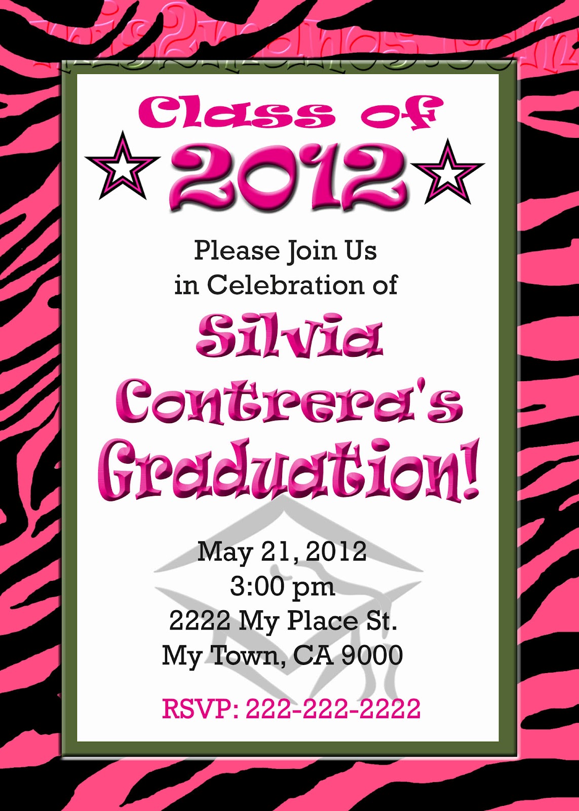 Zebra Invitation Template