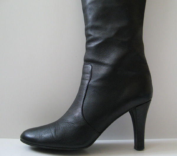 TALL BLACK DRESS BOOTS BANANA REPUBLIC LEATHER BOOTS SIZE 9