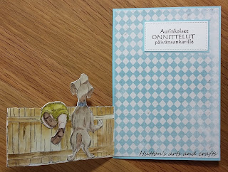 Huttons arts and crafts handmade cards Art Impressions Front and back Scrappie Bily Birthday card little boy