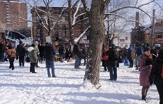 Gathering at Moss Park for OCAP rally, Saturday January 26 2013.