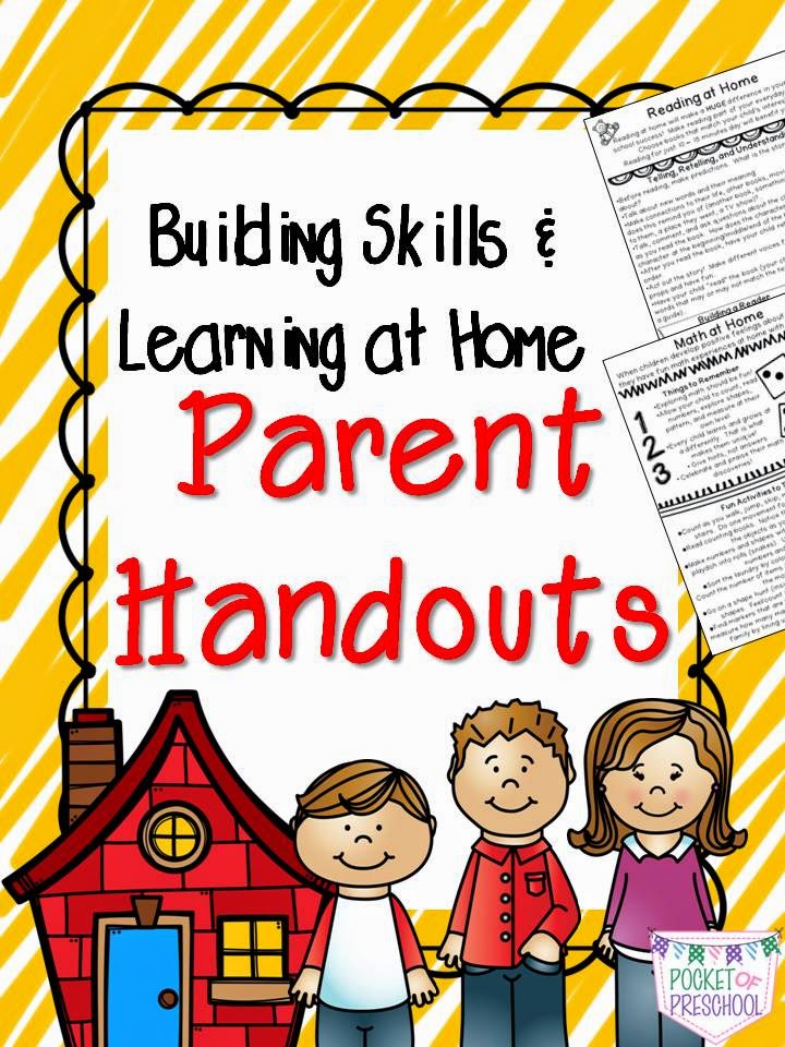 Pocket of Preschool Building Skills & Learning at Home Parent Handouts