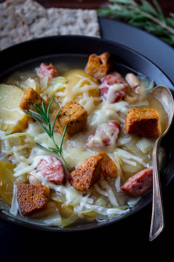 Slow Cooker Kielbasa, Cabbage, and Potato Soup from Healthy Seasonal