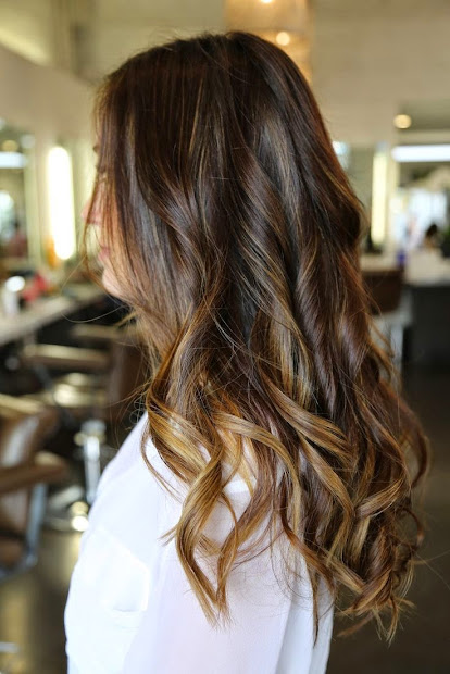 flattering dark brown hair
