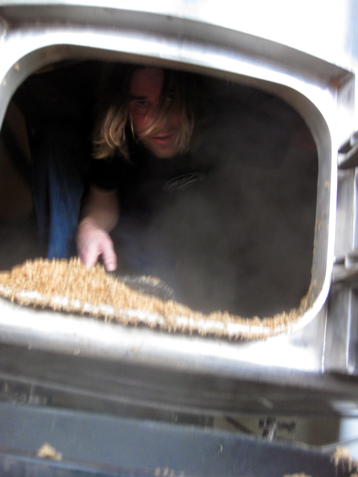 Ryan Michaels in the mash tun at McKenzie Brew House. Ryan Michaels in the mash tun at McKenzie Brew House.