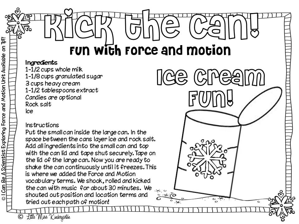 Little Miss Hypothesis - Lessons from the Science Lab: Kick the Can Ice
