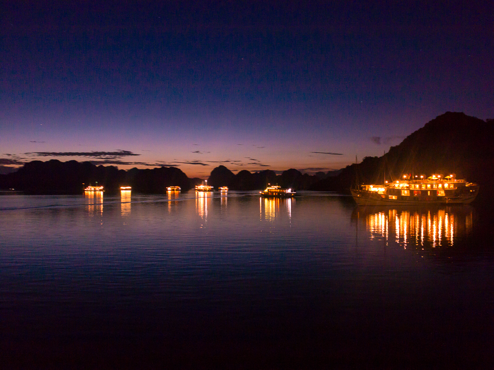 ha long bay vietnam at night image of the ha long bay vietnam at night
