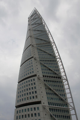looking up at Turning Torso the tallest building in malmo