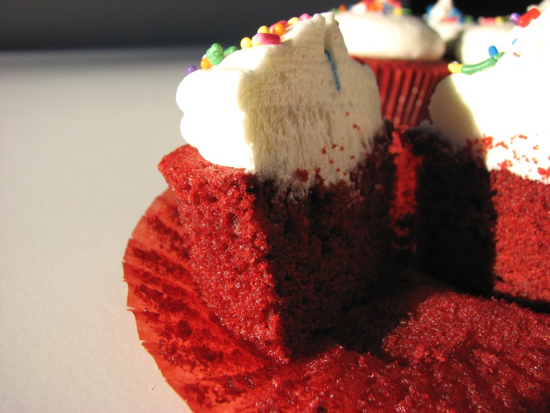 Heidi Bakes Copycat recipe of Sprinkles Red Velvet Cupcakes