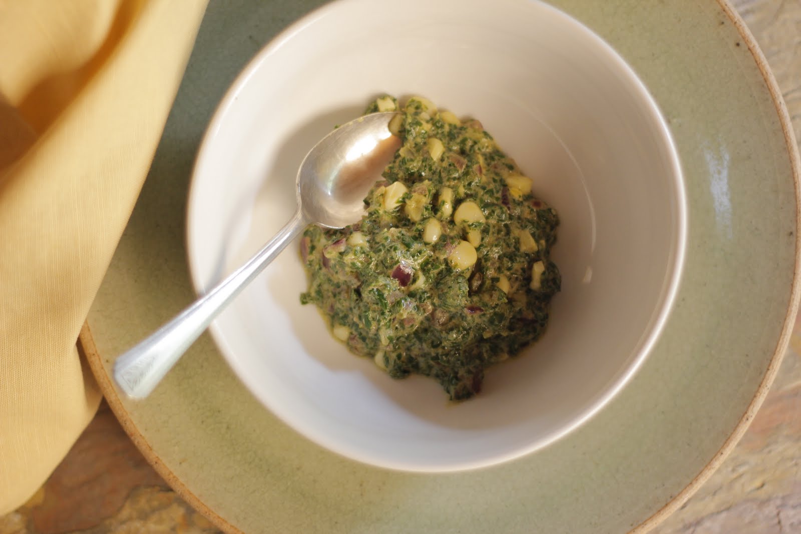 The Colors Of Indian Cooking: A Spinach and Corn Dish Made So Fast You