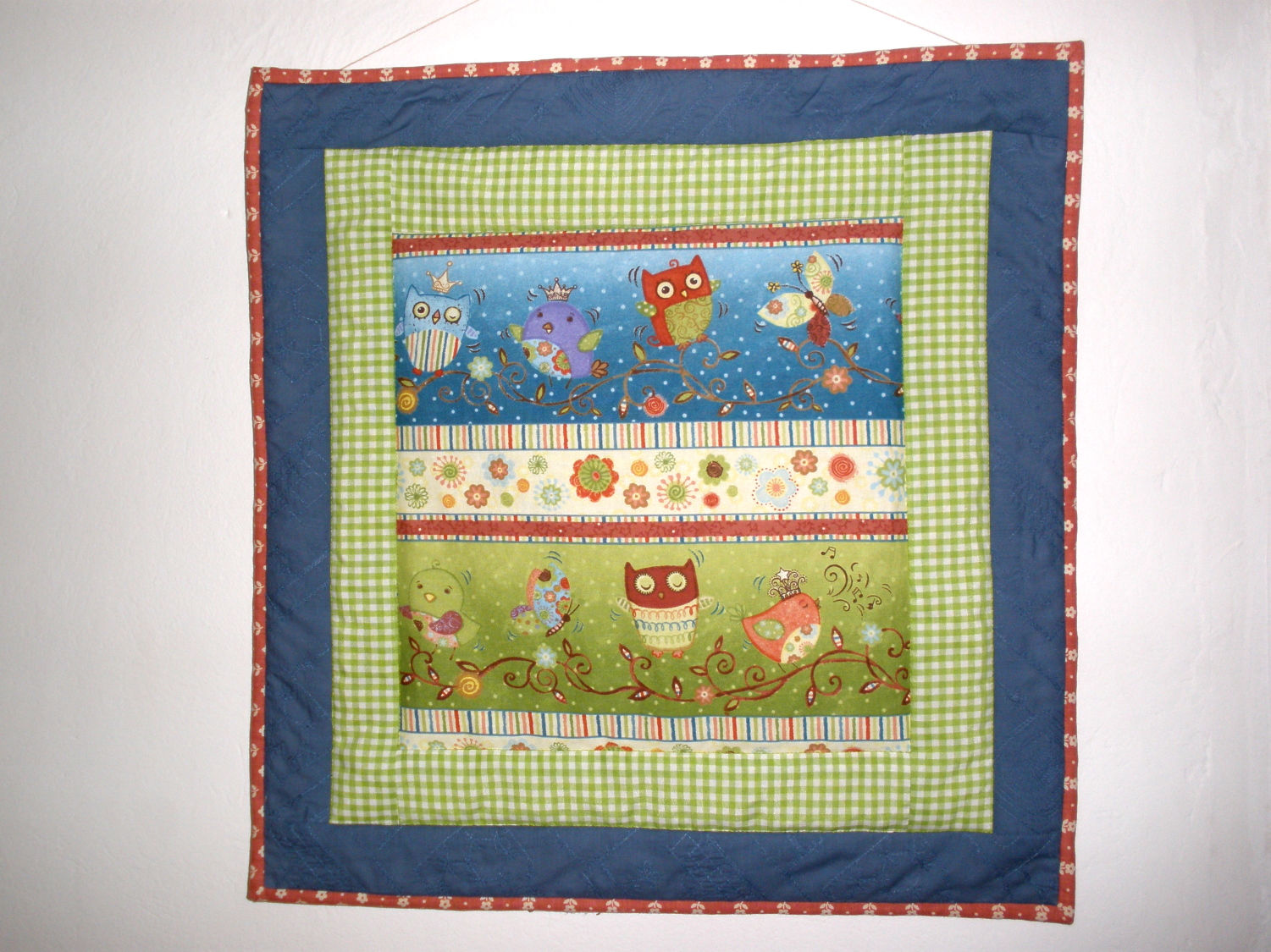 Ada's country life Blue baby quilt and wall hanging