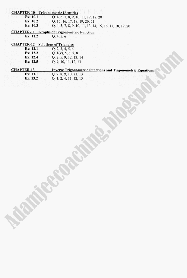 Adamjee Coaching Guess Papers 2015