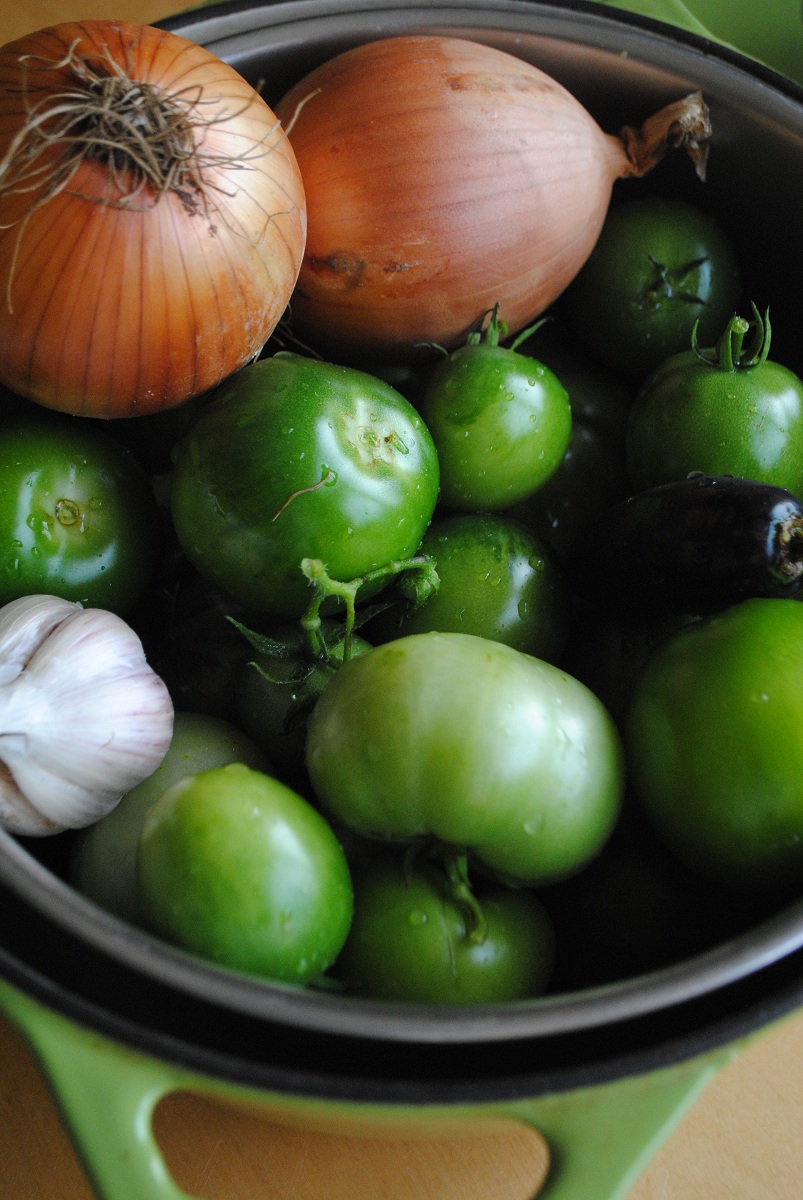 Lori's Lipsmacking Goodness Green Tomatoes and Salsa Verde