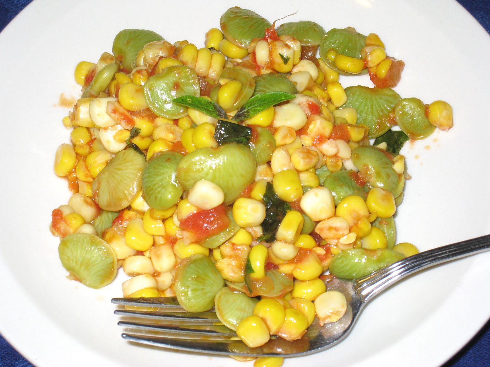 Cooking without a Net Lima Beans with Corn and Tomato
