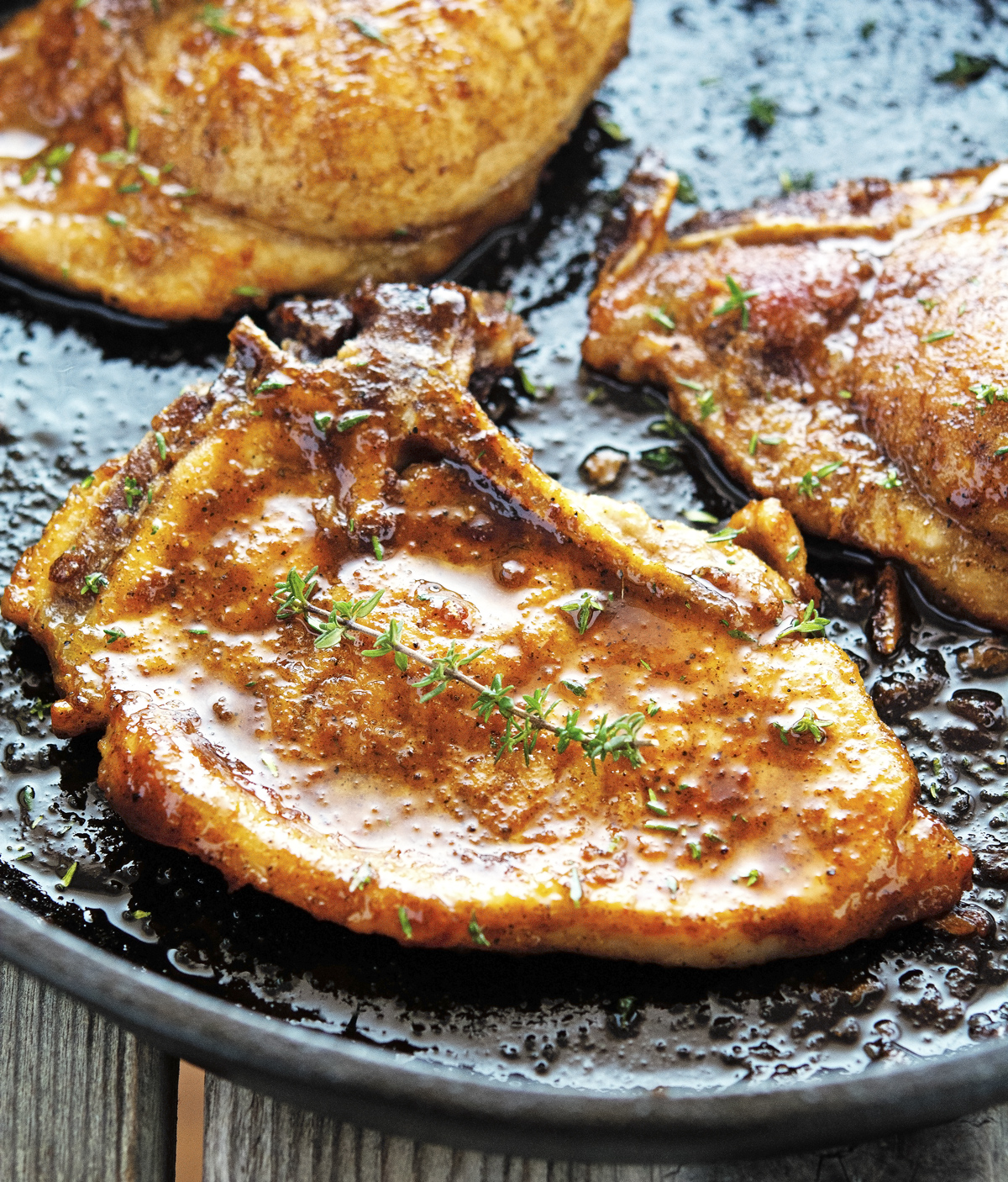 The Iron You Apple Cider Glazed Pork Chops