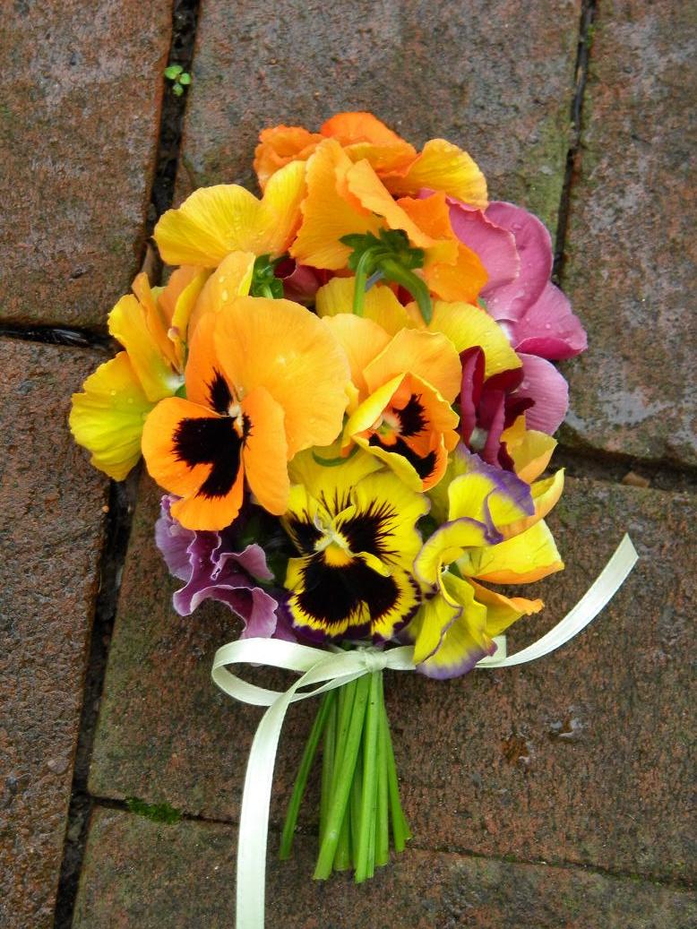 pansy wedding bouquet