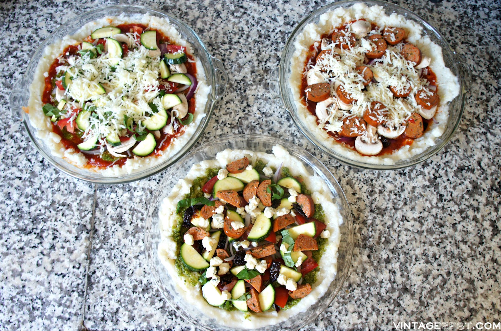 Sausage & Veggie Deep Dish "Pizza Pies" Diane's Vintage Zest!