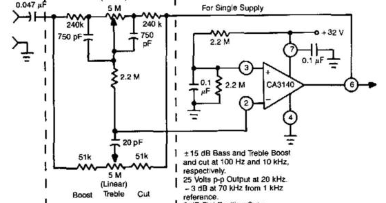 amplifiercircuits com baxandall tone control audio amplifier