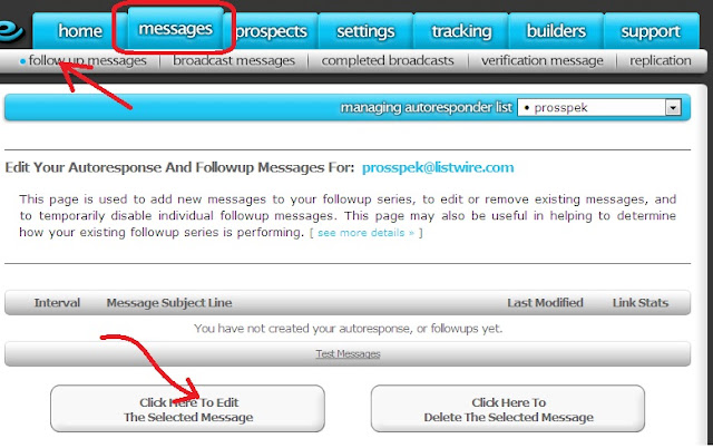 cara setting free autoresponder listwire