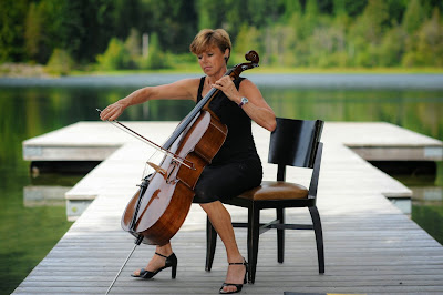 Angela James playing cello