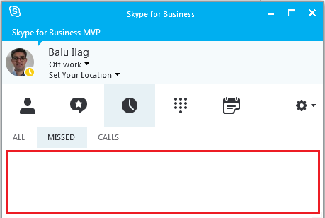 skype for business missed im