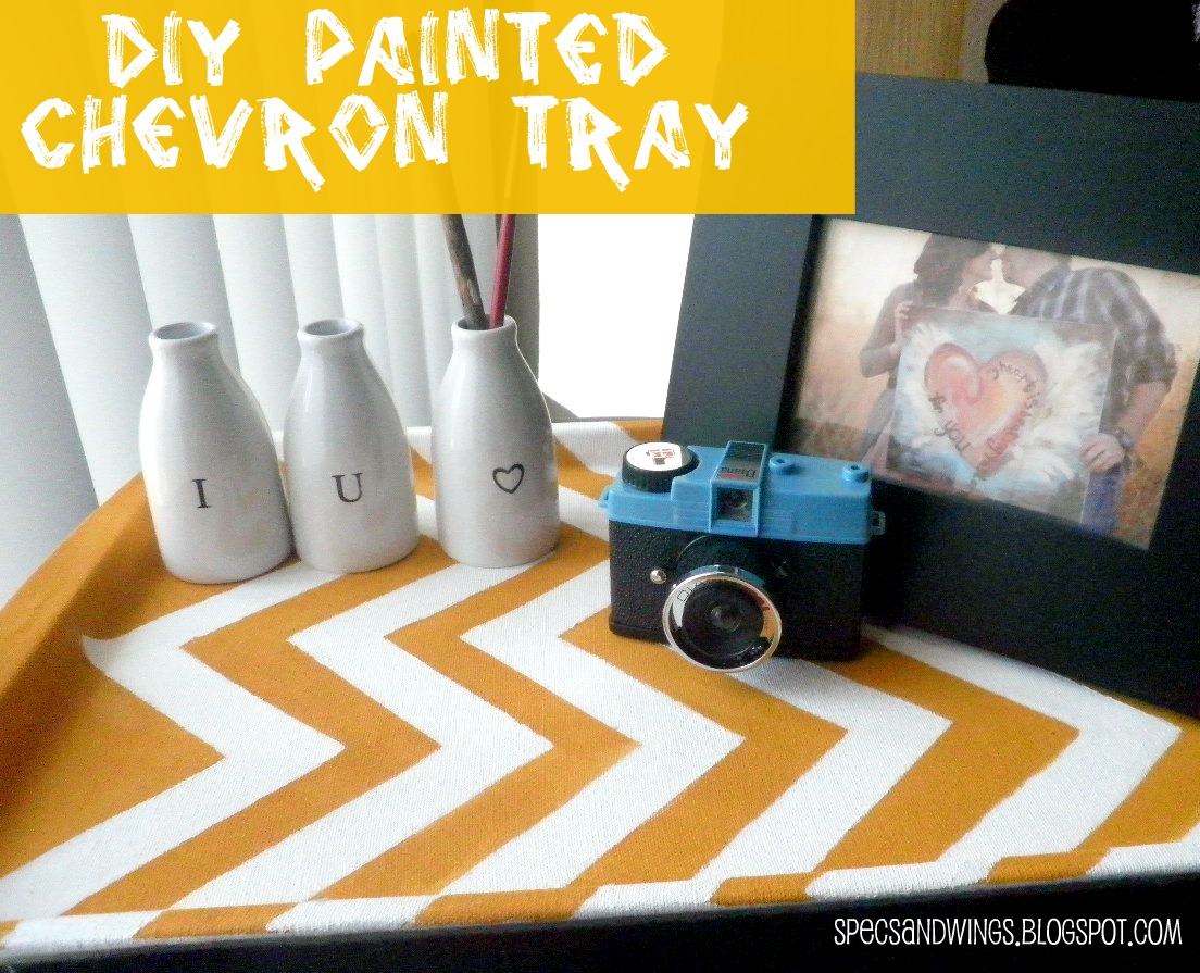 Specs and Wings DIY Painted Chevron Tray!