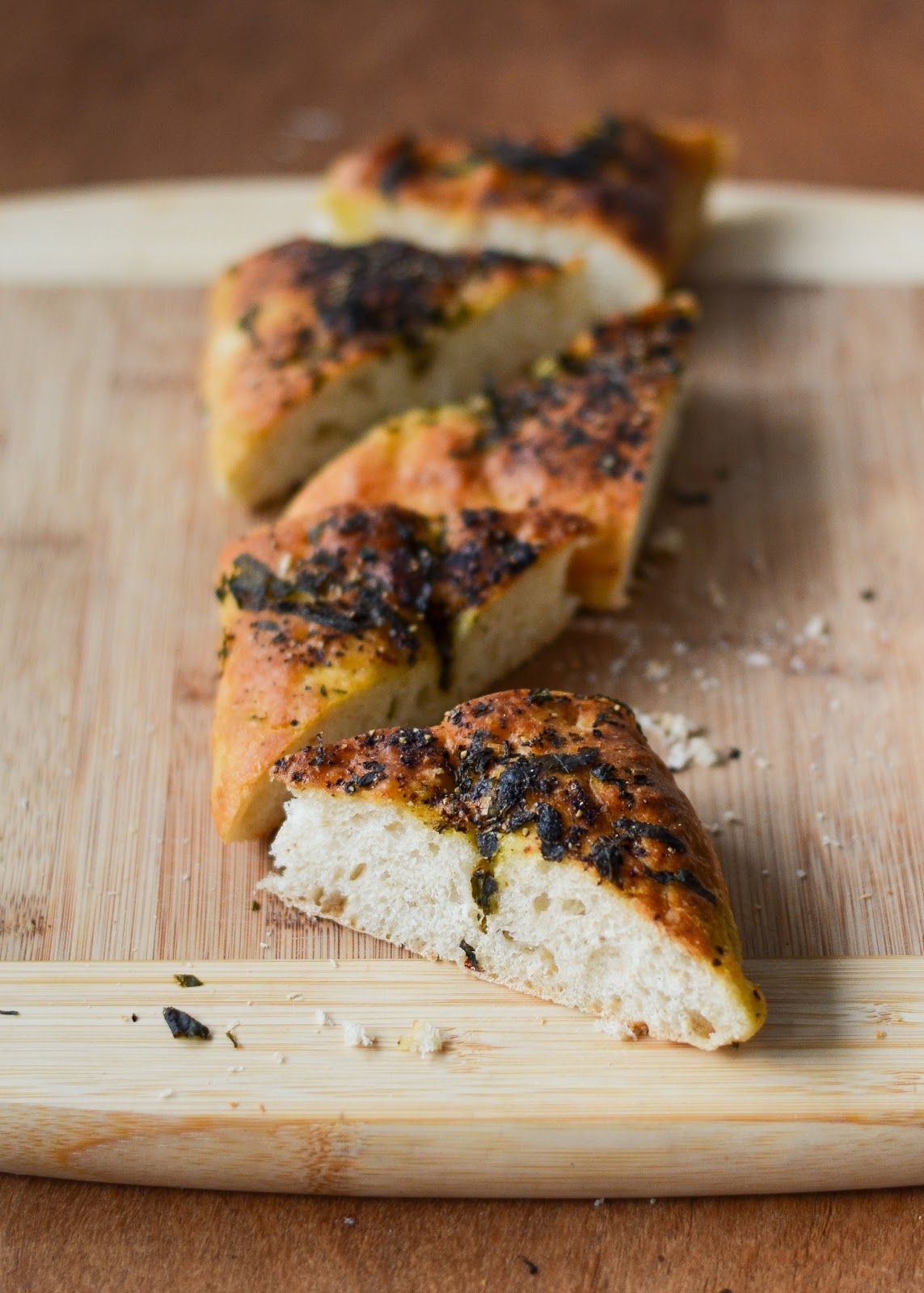 Girl verses Kitchen // Beer glazed basil focaccia The moonblush Baker