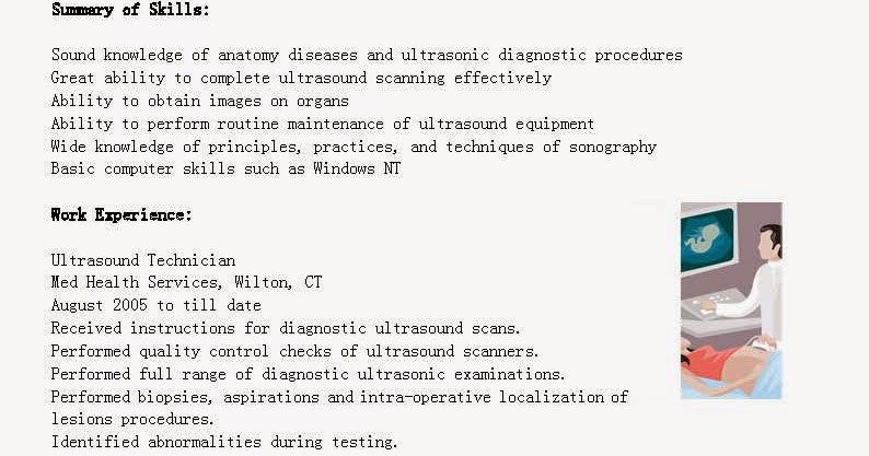 ultrasound technician resume samples