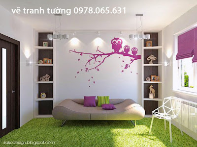 Vẽ tranh tường phòng ngủ Vẽ tranh tường phòng ngủ đẹp