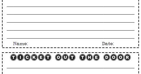 ticket out the door template