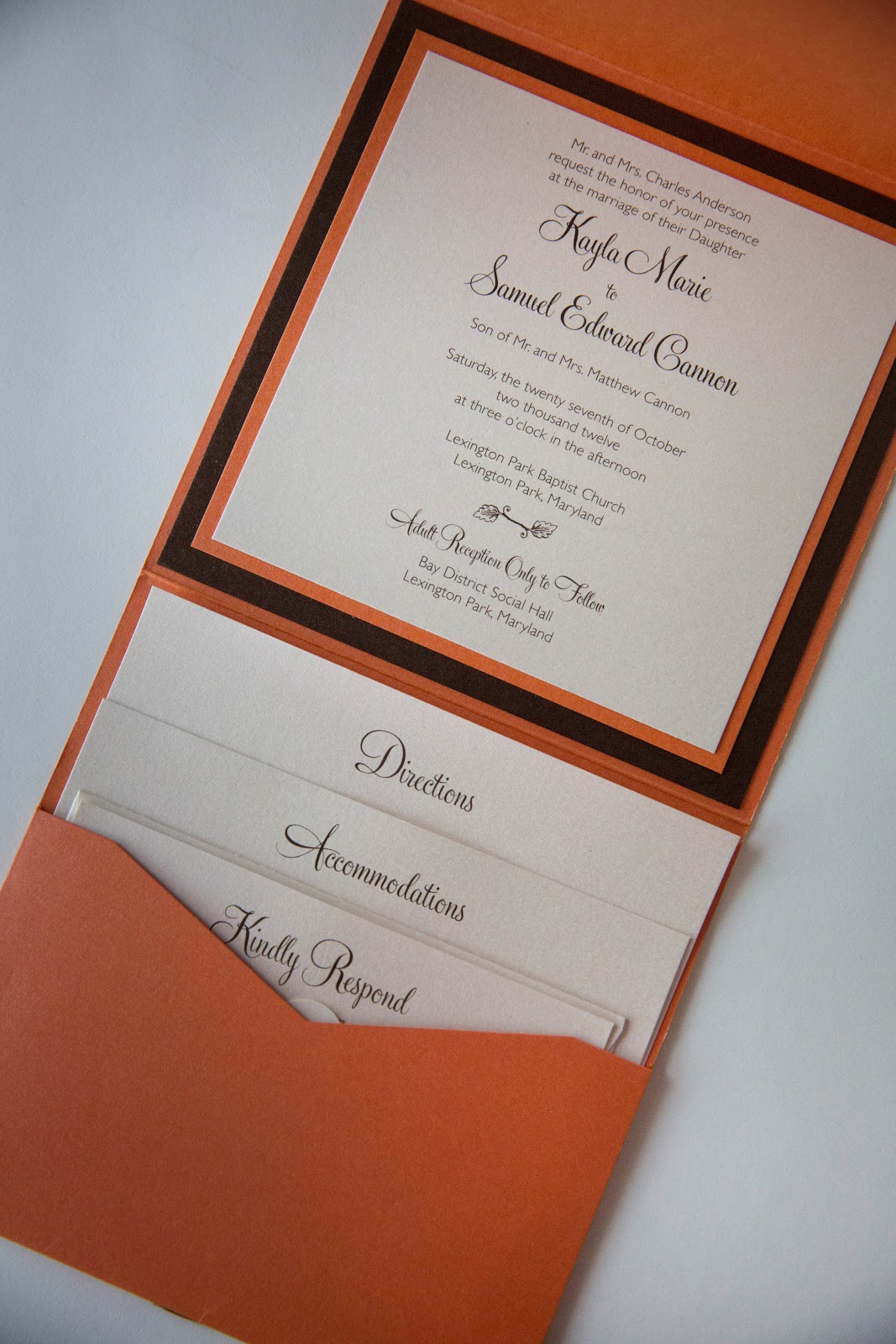 Fall Pocket Invitation Baltimore Wedding Invitations Kindly RSVP Designs Blog