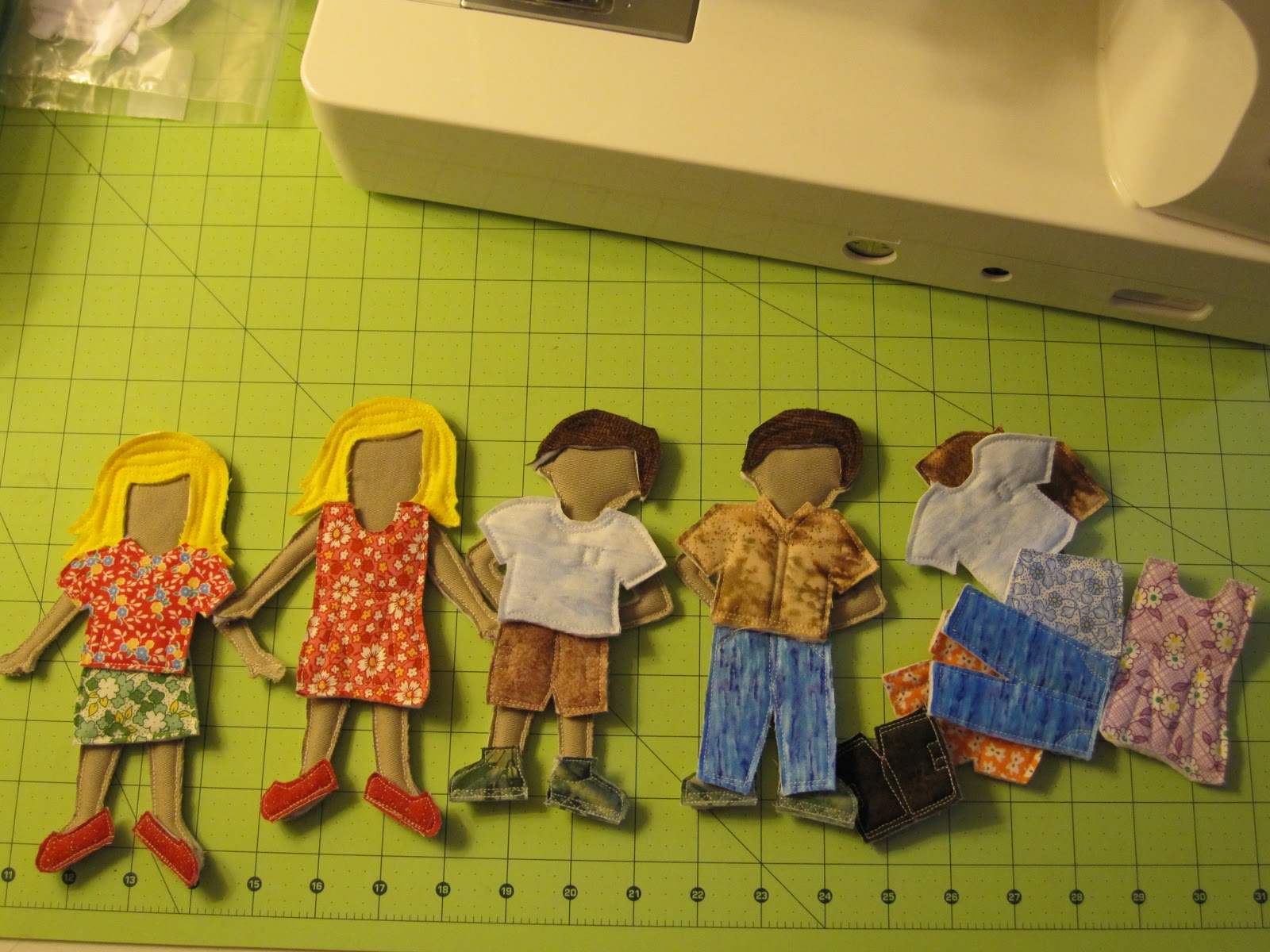 between the toys Fabric paper dolls